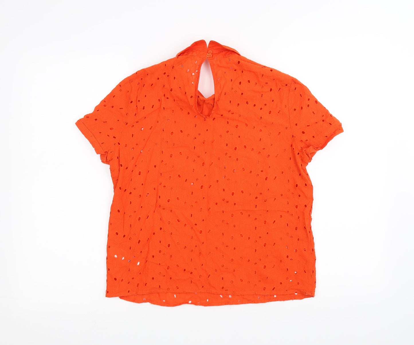 Mademoiselle R Womens Orange   Basic T-Shirt Size 10