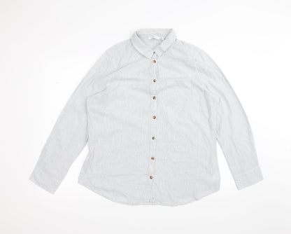 Womens UK Size 16 New Look Blue Basic Button-Up
