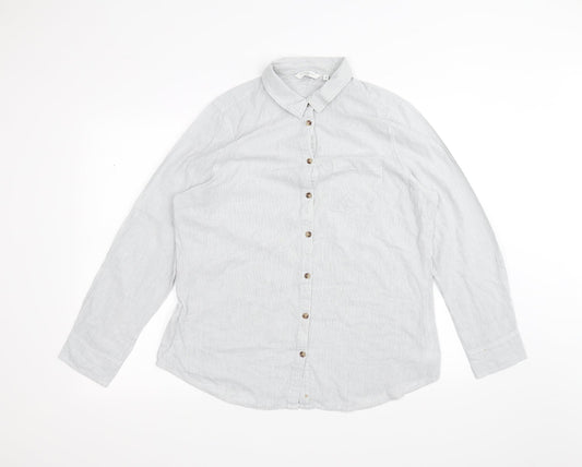 Womens UK Size 16 New Look Blue Basic Button-Up
