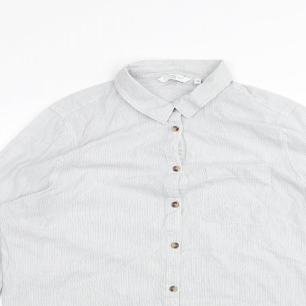 Womens UK Size 16 New Look Blue Basic Button-Up