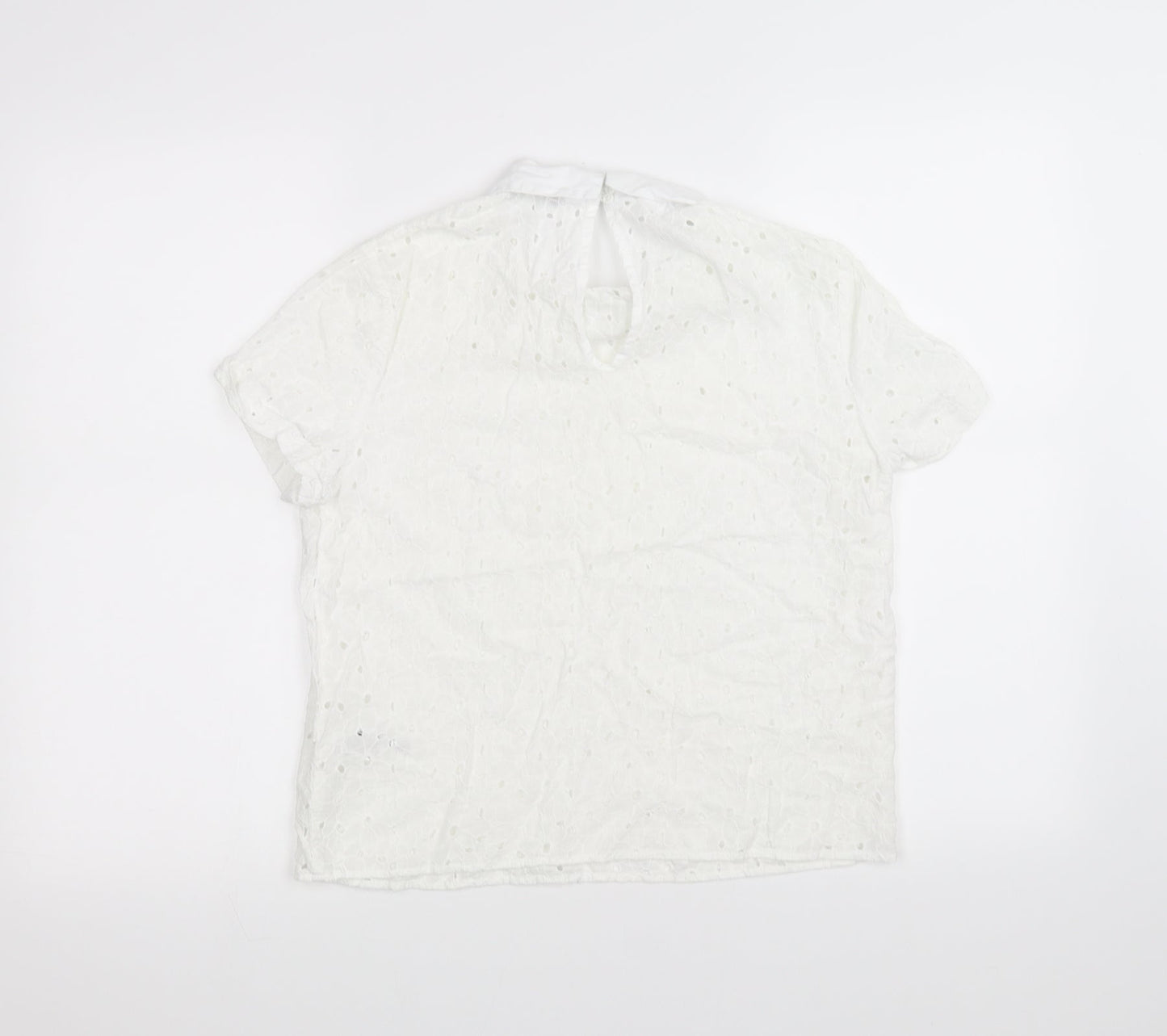 Womens UK Size 10 Mademoiselle R White Basic T-Shirt