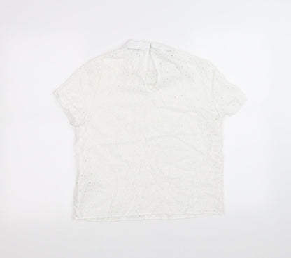 Womens UK Size 10 Mademoiselle R White Basic T-Shirt