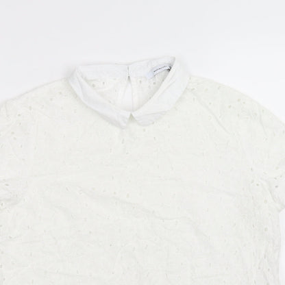 Womens UK Size 10 Mademoiselle R White Basic T-Shirt
