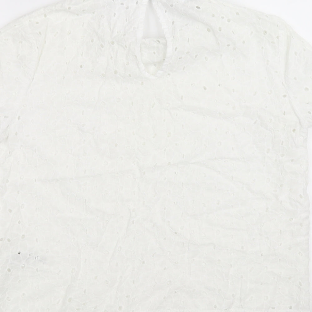 Womens UK Size 10 Mademoiselle R White Basic T-Shirt