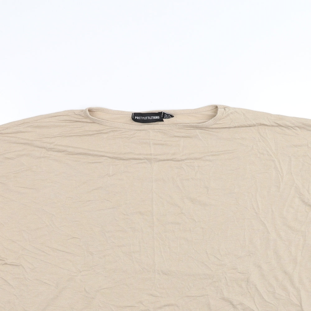 PRETTYLITTLETHING Womens Brown   Basic T-Shirt Size 12