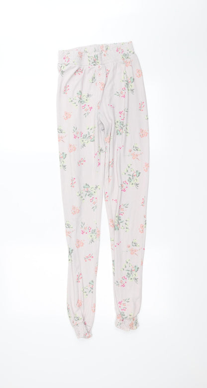George Womens Pink Floral  Trousers  Size 6 L28 in