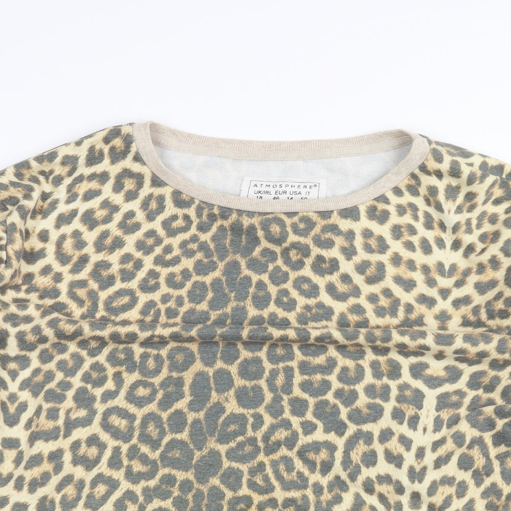 Atmosphere Womens Brown Animal Print  Pullover Jumper Size 18