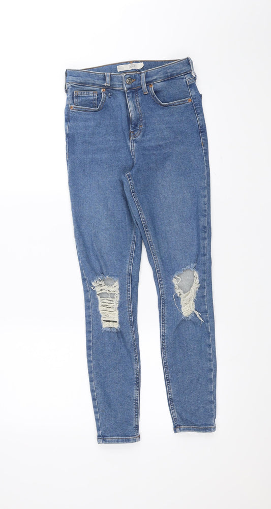 Topshop Womens Blue   Skinny Jeans Size 26 in L30 in - Ripped details