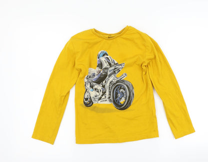 Mayoral Boys Orange   Basic T-Shirt Size 8 Years  - motorbike