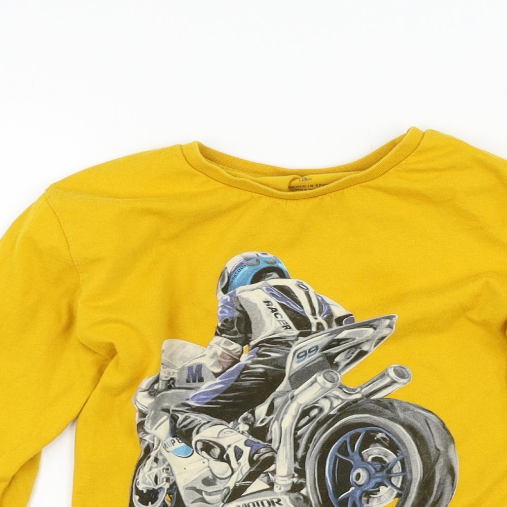 Mayoral Boys Orange   Basic T-Shirt Size 8 Years  - motorbike