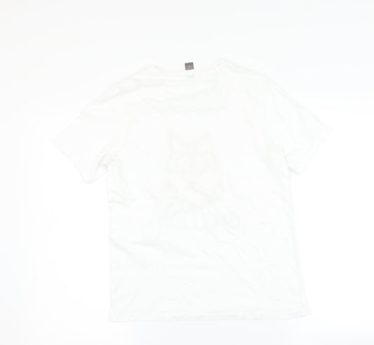 Womens UK Size 12 Preworn White Basic T-Shirt