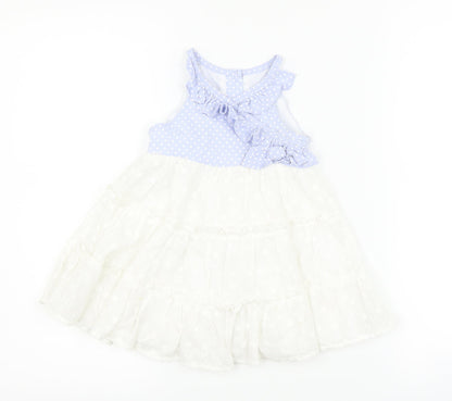 iris & ivy Girls White Polka Dot  A-Line  Size 18 Months  - flowers