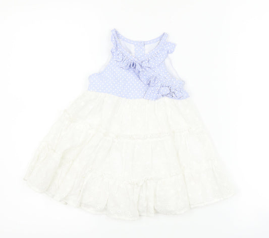 iris & ivy Girls White Polka Dot  A-Line  Size 18 Months  - flowers