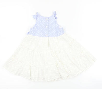 iris & ivy Girls White Polka Dot  A-Line  Size 18 Months  - flowers