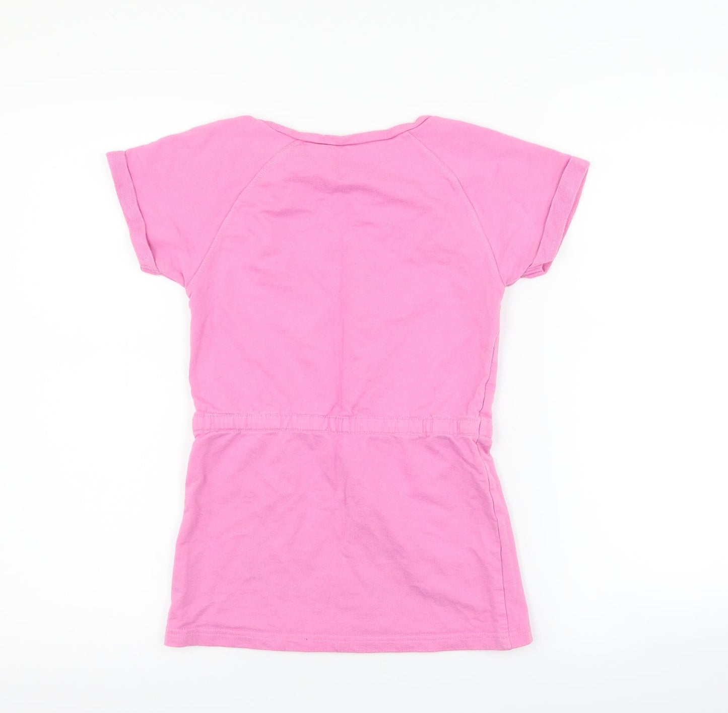 M&Co Girls Pink   Basic T-Shirt Size 6-7 Years  - life is beautiful