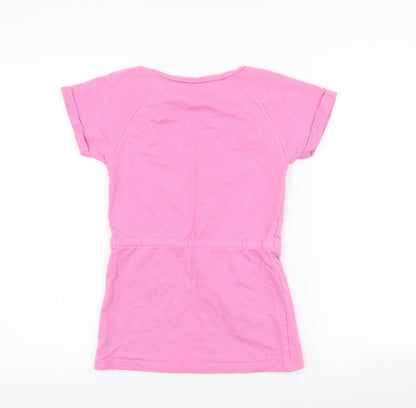 M&Co Girls Pink   Basic T-Shirt Size 6-7 Years  - life is beautiful
