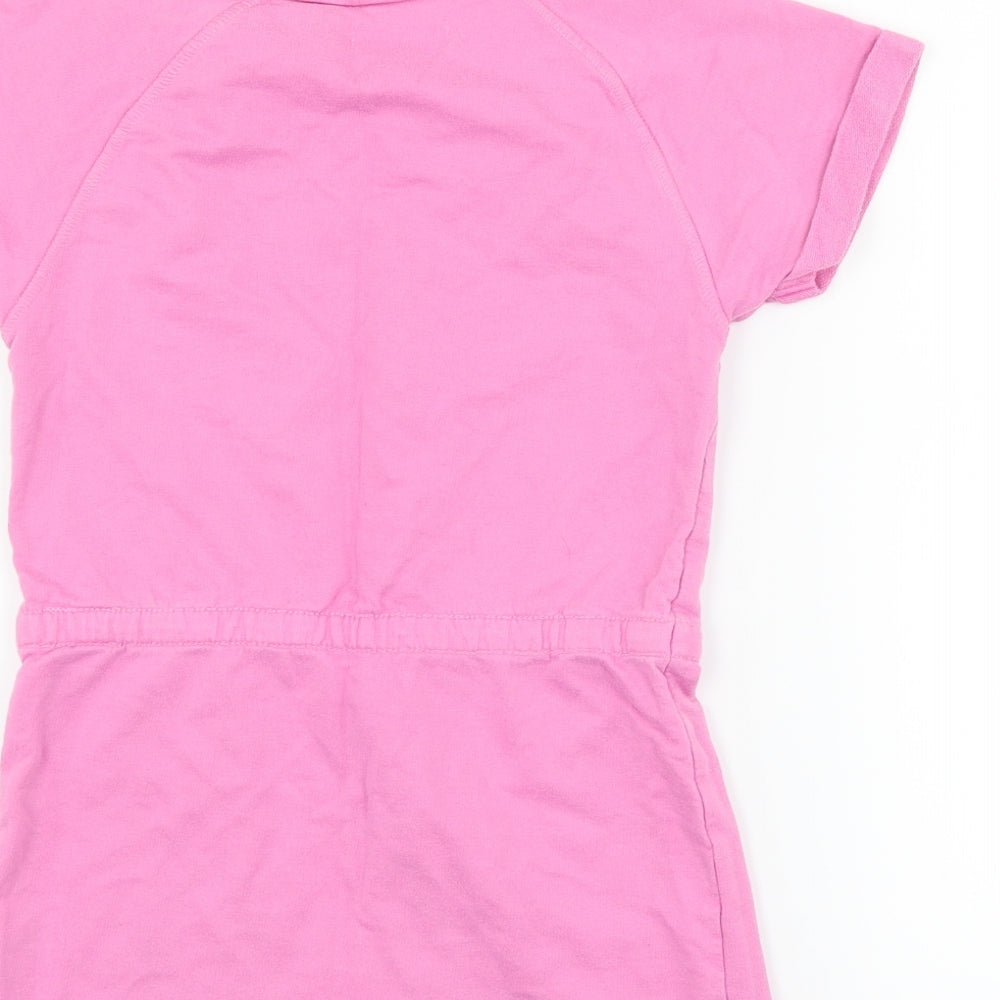 M&Co Girls Pink   Basic T-Shirt Size 6-7 Years  - life is beautiful