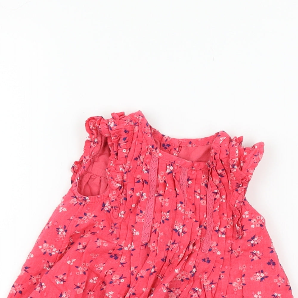 George Girls Pink Floral  Basic Tank Size 3-6 Months