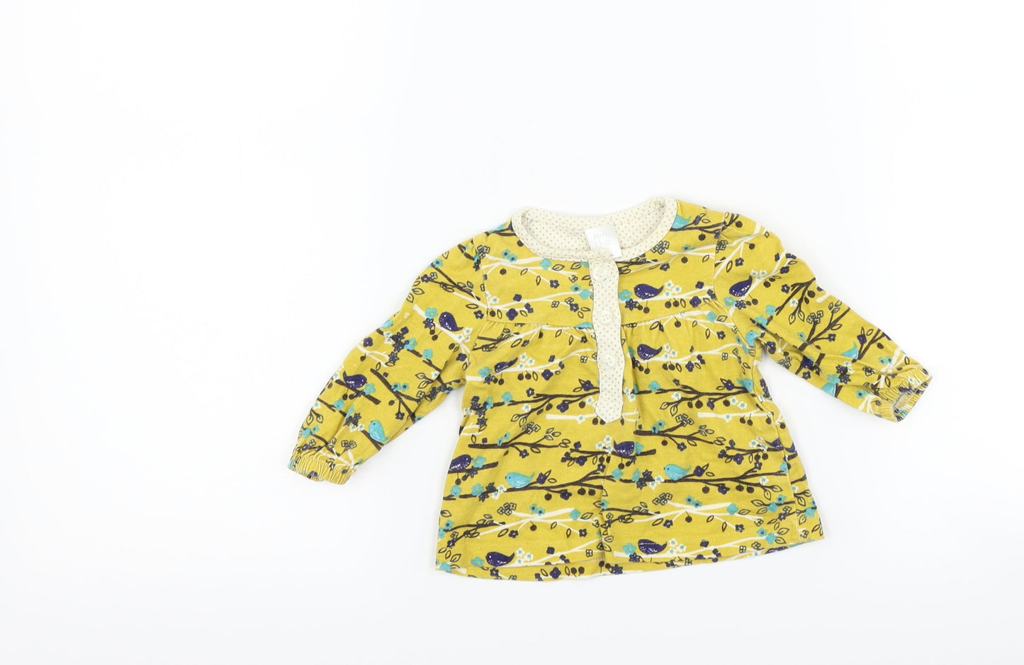 Boots Mini Club Girls Yellow Floral  Basic T-Shirt Size 0-3 Months