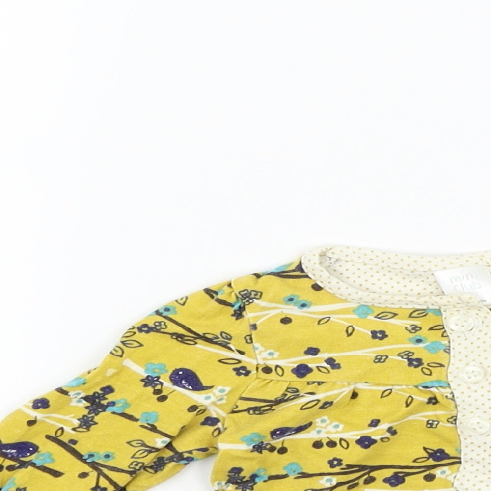 Boots Mini Club Girls Yellow Floral  Basic T-Shirt Size 0-3 Months