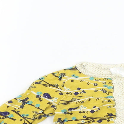 Boots Mini Club Girls Yellow Floral  Basic T-Shirt Size 0-3 Months
