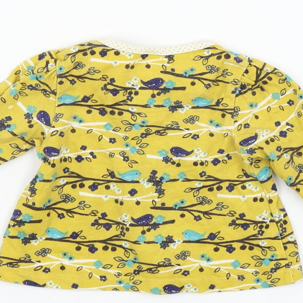 Boots Mini Club Girls Yellow Floral  Basic T-Shirt Size 0-3 Months