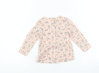 TU Girls Pink Floral  Basic T-Shirt Size 3-6 Months