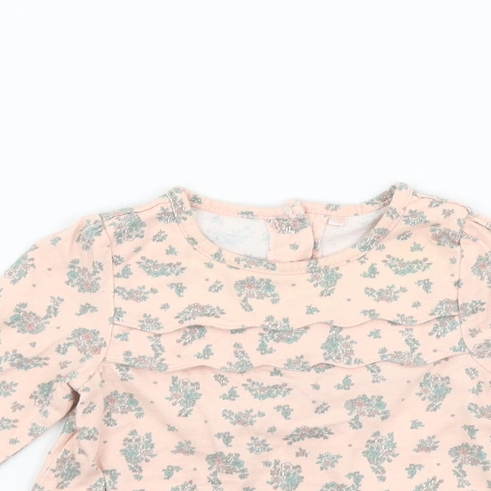 TU Girls Pink Floral  Basic T-Shirt Size 3-6 Months