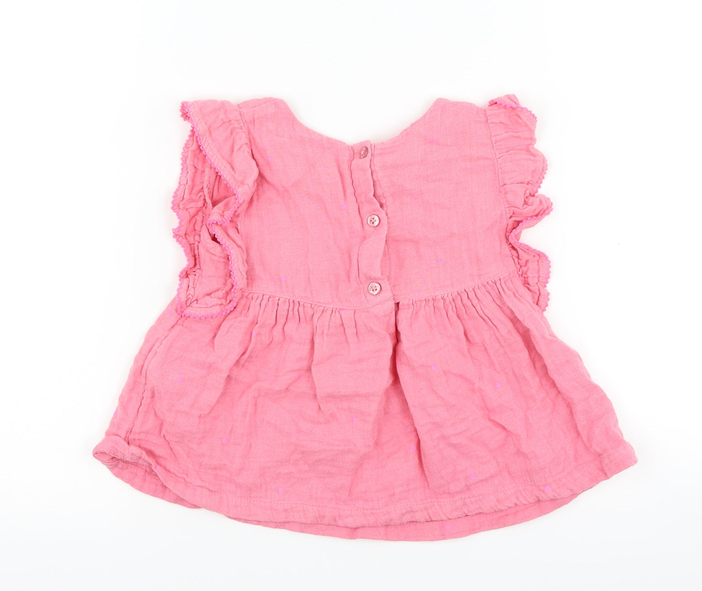 George Girls Pink Polka Dot  Basic T-Shirt Size 2-3 Years
