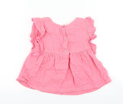 George Girls Pink Polka Dot  Basic T-Shirt Size 2-3 Years