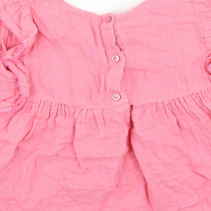 George Girls Pink Polka Dot  Basic T-Shirt Size 2-3 Years