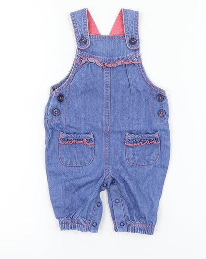 George Girls Blue  Denim Dungaree One-Piece Size 0-3 Months