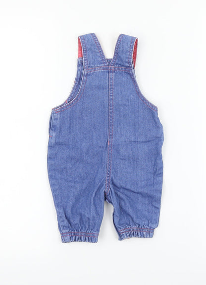 George Girls Blue  Denim Dungaree One-Piece Size 0-3 Months