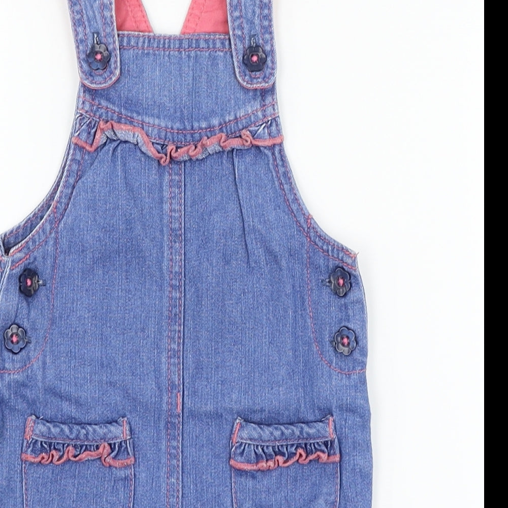 George Girls Blue  Denim Dungaree One-Piece Size 0-3 Months