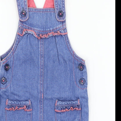 George Girls Blue  Denim Dungaree One-Piece Size 0-3 Months