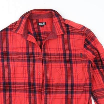 Insight Mens Red Check   Button-Up Size S