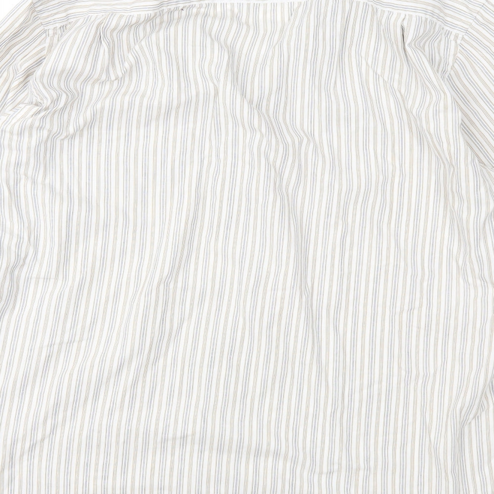 Taylor & Wright Mens Brown Striped   Button-Up Size 16.5