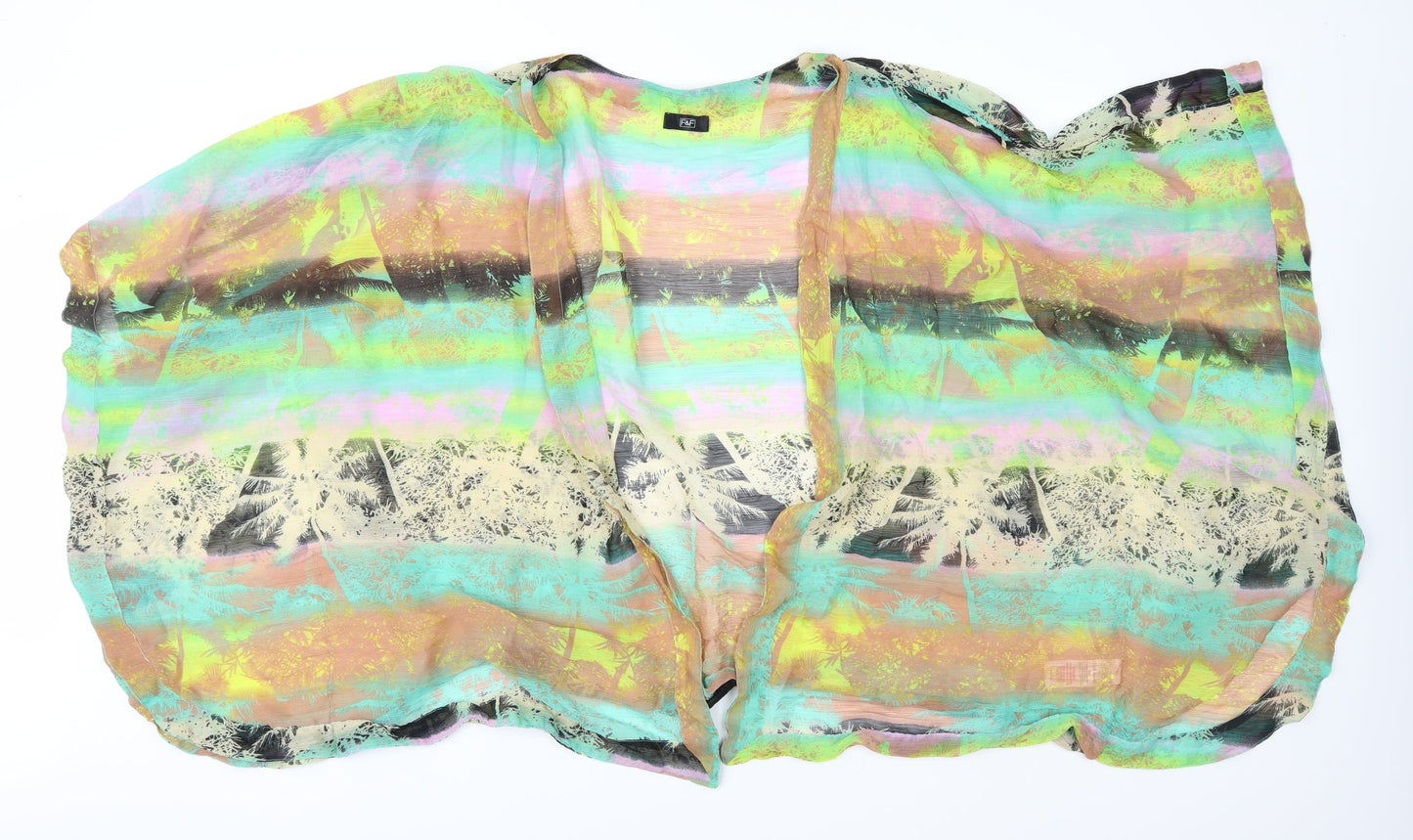 F&F Womens Multicoloured Geometric Chiffon Basic Blouse Size L  - Beach