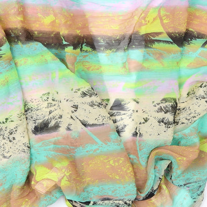 F&F Womens Multicoloured Geometric Chiffon Basic Blouse Size L  - Beach