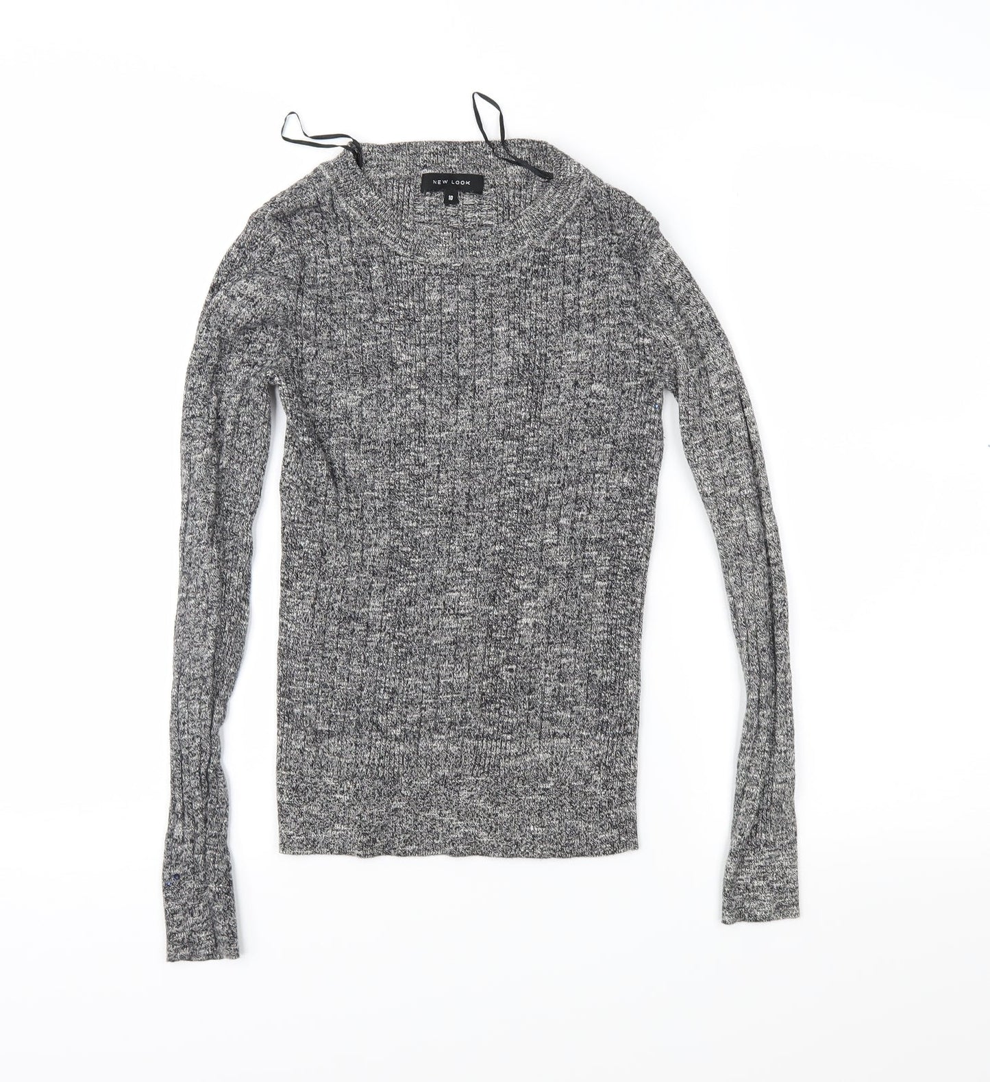 New Look Womens Grey  Knit Pullover Jumper Size 10