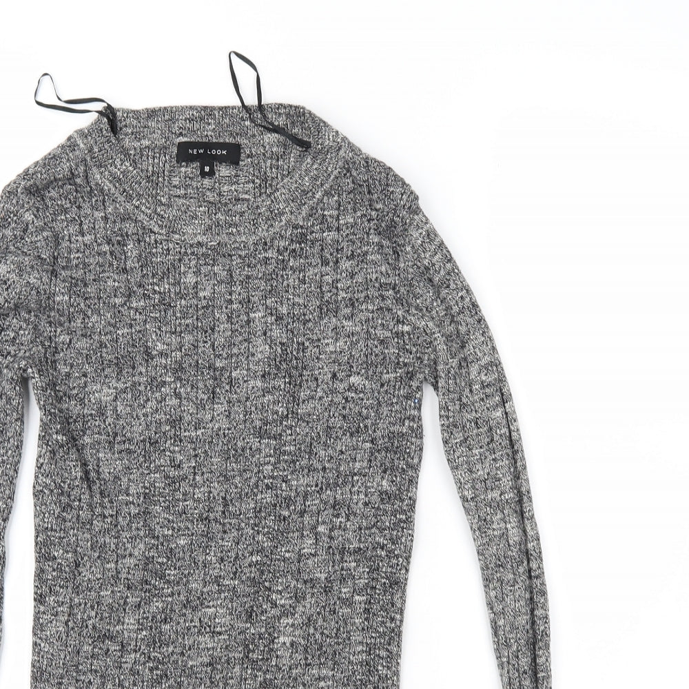 New Look Womens Grey  Knit Pullover Jumper Size 10