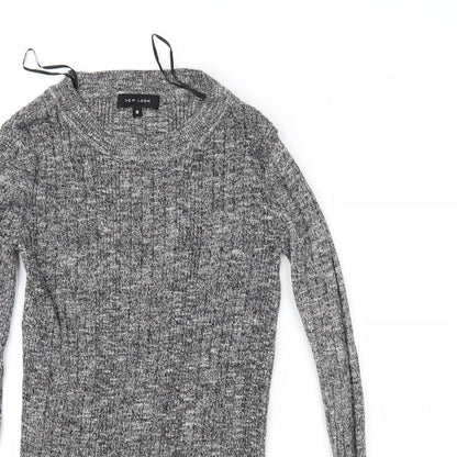 New Look Womens Grey  Knit Pullover Jumper Size 10
