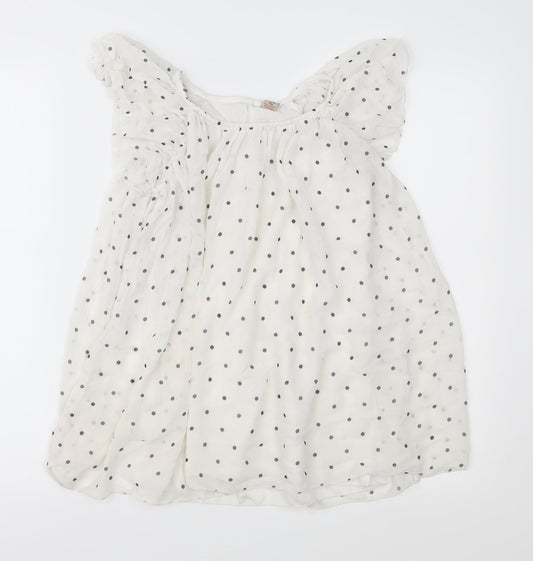 TU Girls Grey Polka Dot Chiffon Fit & Flare  Size 6 Years
