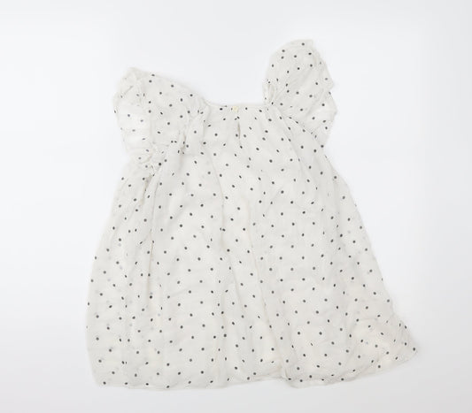 TU Girls Grey Polka Dot Chiffon Fit & Flare  Size 6 Years