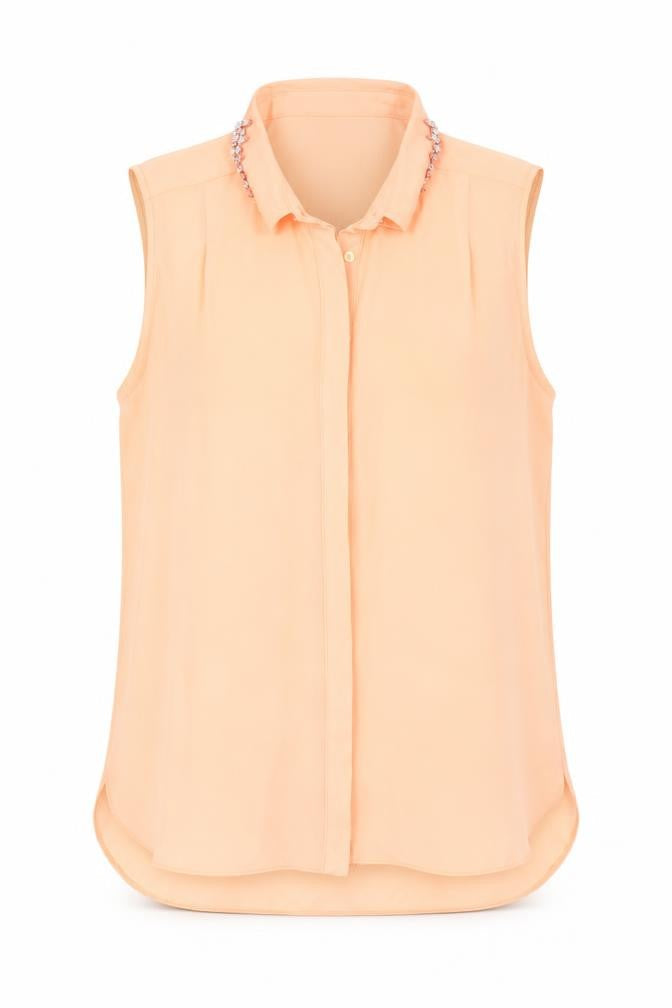 Womens UK Size 12 River Island Orange Basic Button-Up
