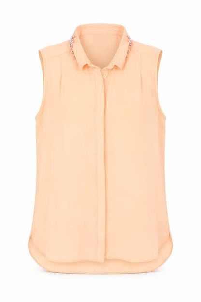Womens UK Size 12 River Island Orange Basic Button-Up