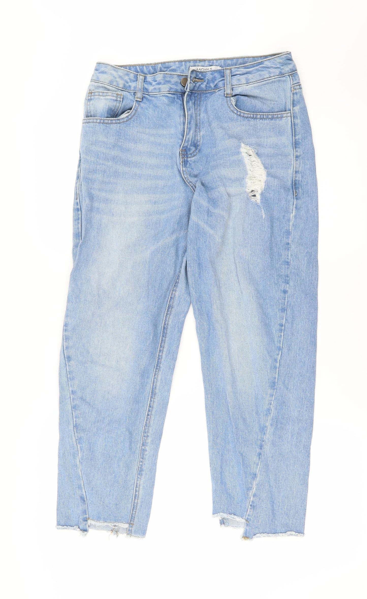 YENA Womens Blue  Denim Cropped Jeans Size M L25 in