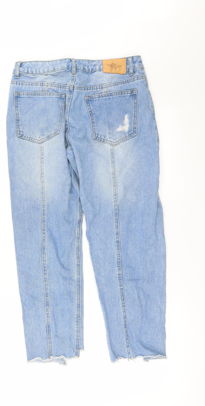 YENA Womens Blue  Denim Cropped Jeans Size M L25 in