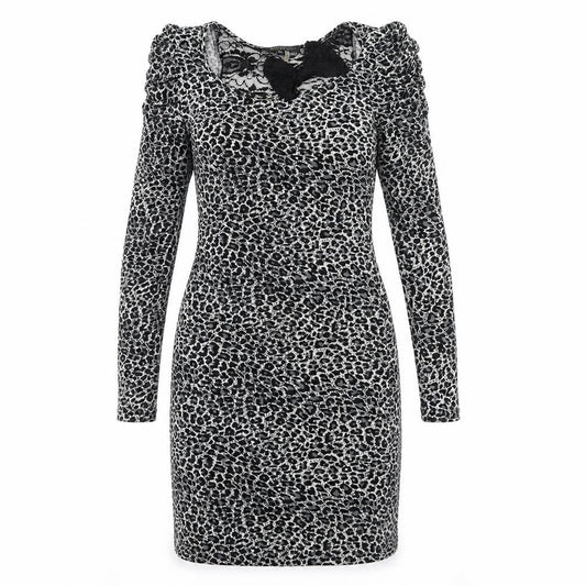 SUR MODA Womens Grey Animal Print  Pencil Dress  Size M