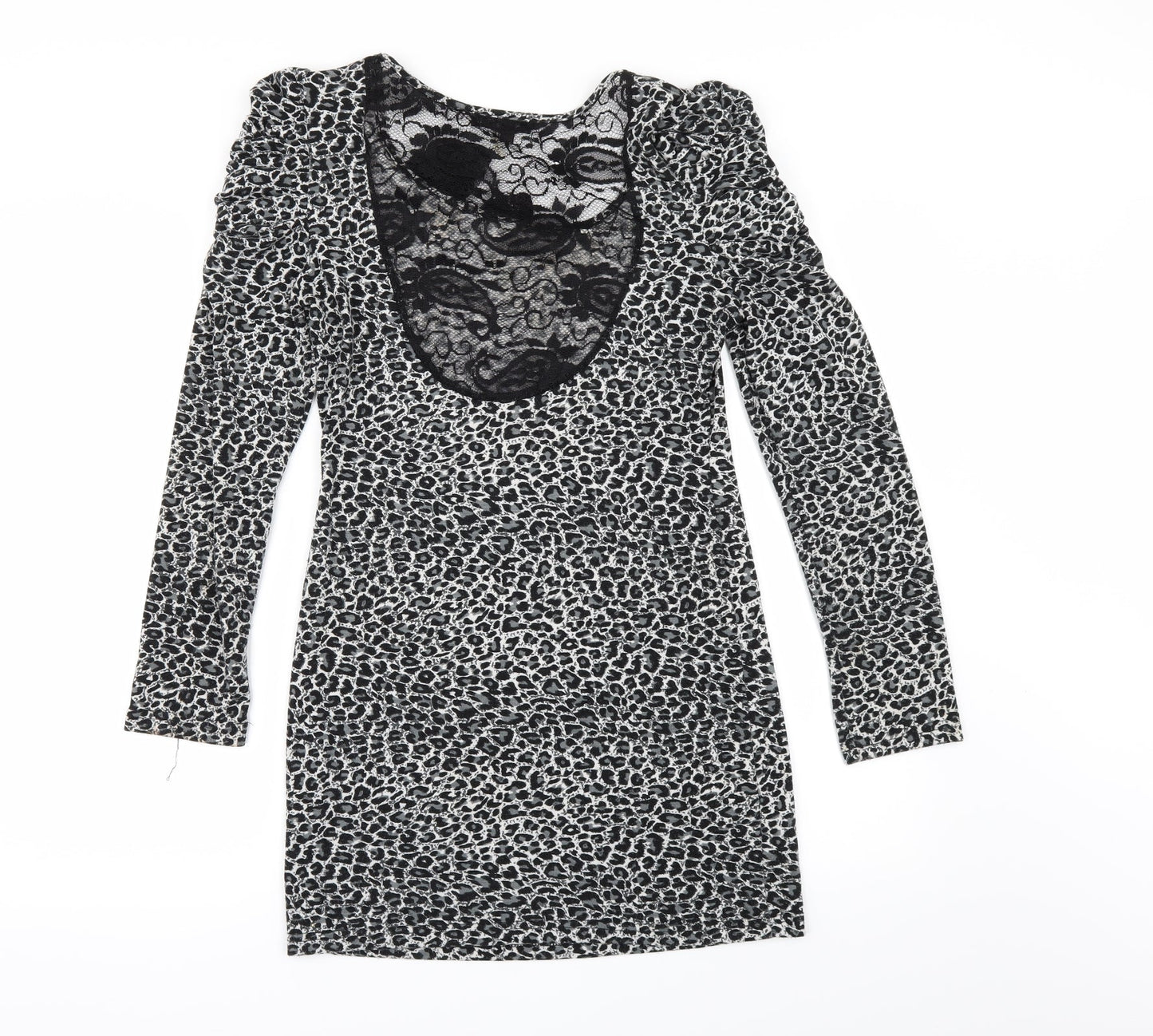 SUR MODA Womens Grey Animal Print  Pencil Dress  Size M